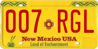 NM license plate 007RGL
