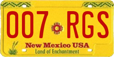 NM license plate 007RGS