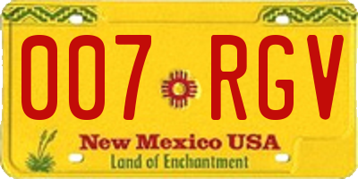 NM license plate 007RGV