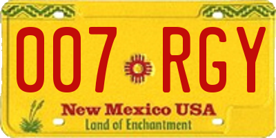 NM license plate 007RGY
