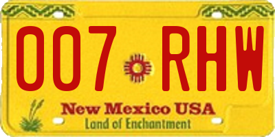 NM license plate 007RHW