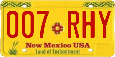 NM license plate 007RHY