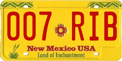 NM license plate 007RIB