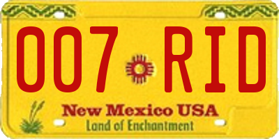 NM license plate 007RID