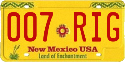 NM license plate 007RIG