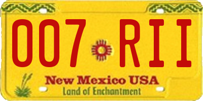 NM license plate 007RII