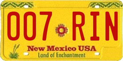 NM license plate 007RIN