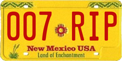 NM license plate 007RIP