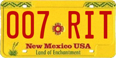 NM license plate 007RIT