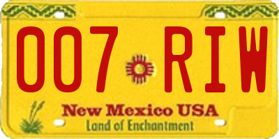 NM license plate 007RIW