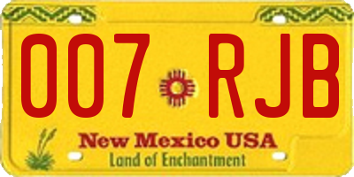 NM license plate 007RJB