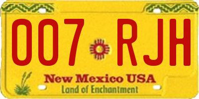 NM license plate 007RJH