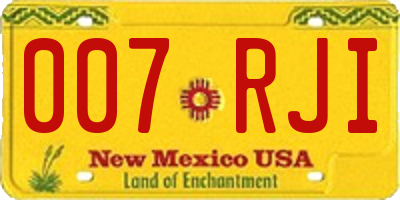 NM license plate 007RJI