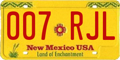 NM license plate 007RJL