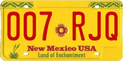NM license plate 007RJQ
