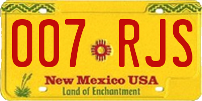 NM license plate 007RJS