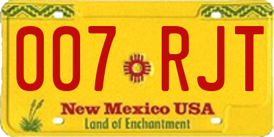 NM license plate 007RJT