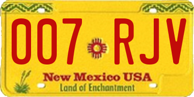 NM license plate 007RJV