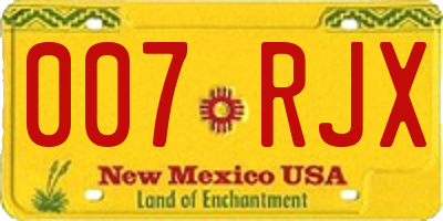 NM license plate 007RJX