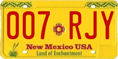 NM license plate 007RJY