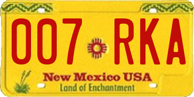 NM license plate 007RKA