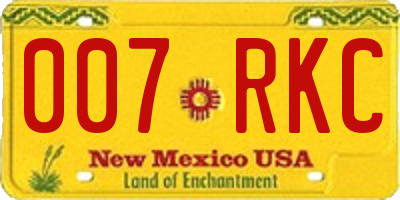 NM license plate 007RKC