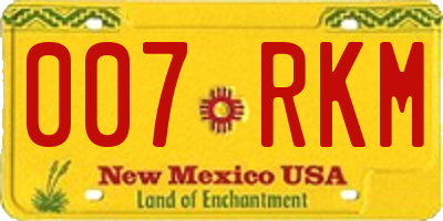 NM license plate 007RKM