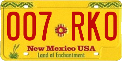 NM license plate 007RKO