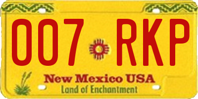 NM license plate 007RKP