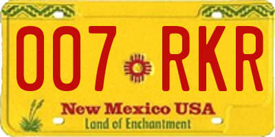 NM license plate 007RKR