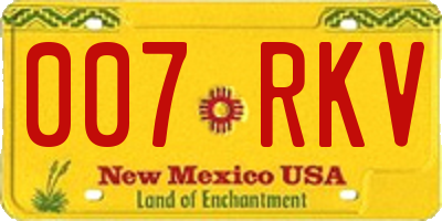 NM license plate 007RKV