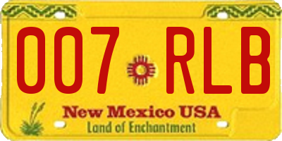 NM license plate 007RLB