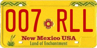 NM license plate 007RLL
