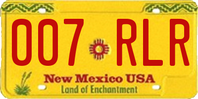 NM license plate 007RLR