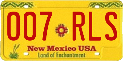 NM license plate 007RLS