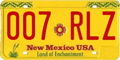 NM license plate 007RLZ