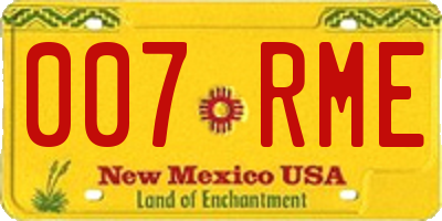 NM license plate 007RME