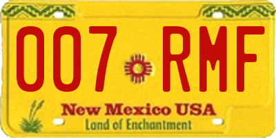 NM license plate 007RMF