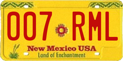 NM license plate 007RML