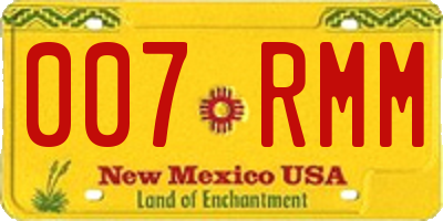 NM license plate 007RMM