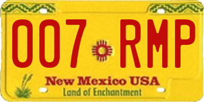 NM license plate 007RMP