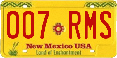 NM license plate 007RMS