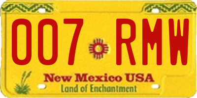 NM license plate 007RMW