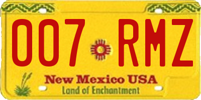 NM license plate 007RMZ