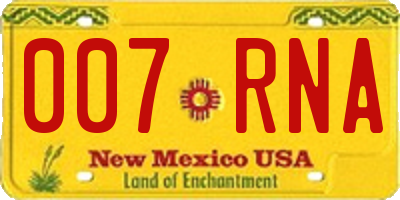 NM license plate 007RNA