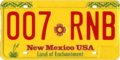 NM license plate 007RNB