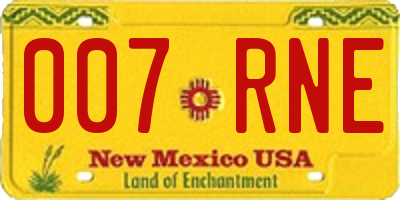 NM license plate 007RNE