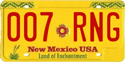 NM license plate 007RNG