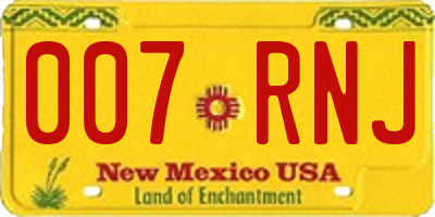 NM license plate 007RNJ