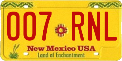 NM license plate 007RNL